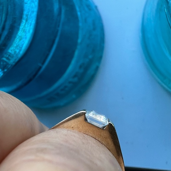 vintage 14K gold CZ mens ring - Picture 11 of 16